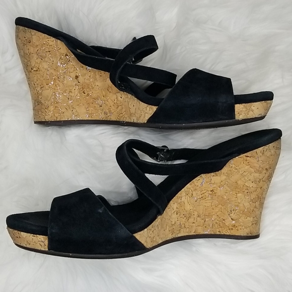 Ladies UGG Jullita suede cork wedges great cond - Picture 5 of 6